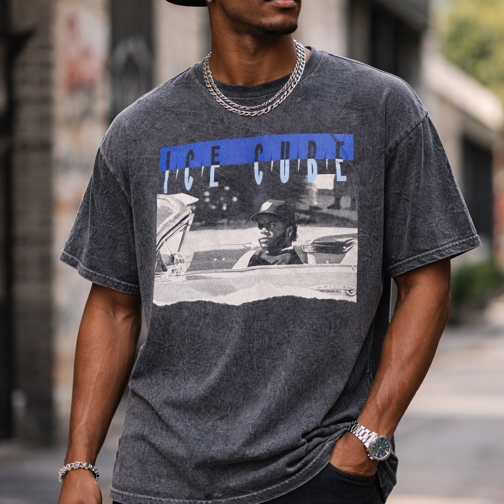 Ice‎ Cube Graphic Tee Acid Wash Vintage Style – Size XL